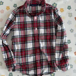 Janie and Jack Red and Blue Plaid Button Down Shirt